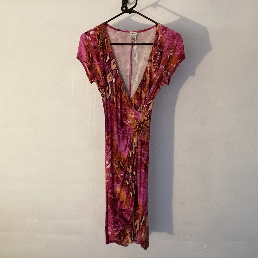 Cache Dress - S - Pink/Rust/Orangish